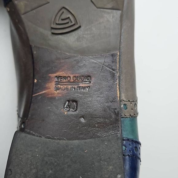 AGL Attillo Giusti Leombruni Size 40 Multicolored Wingtip Oxfords - Picture 5 of 11